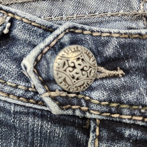 Silver Jeans Womens W25/L33.5* Blue Tuesday 16 1/2" Low Rise Bootcut Stretch - Picture 2 of 16